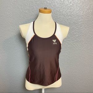 TYR BROWN RAZOR BACK WORKOUT TANK TOP {Medium}